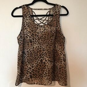 Finesse Animal Print Sleeveless Blouse